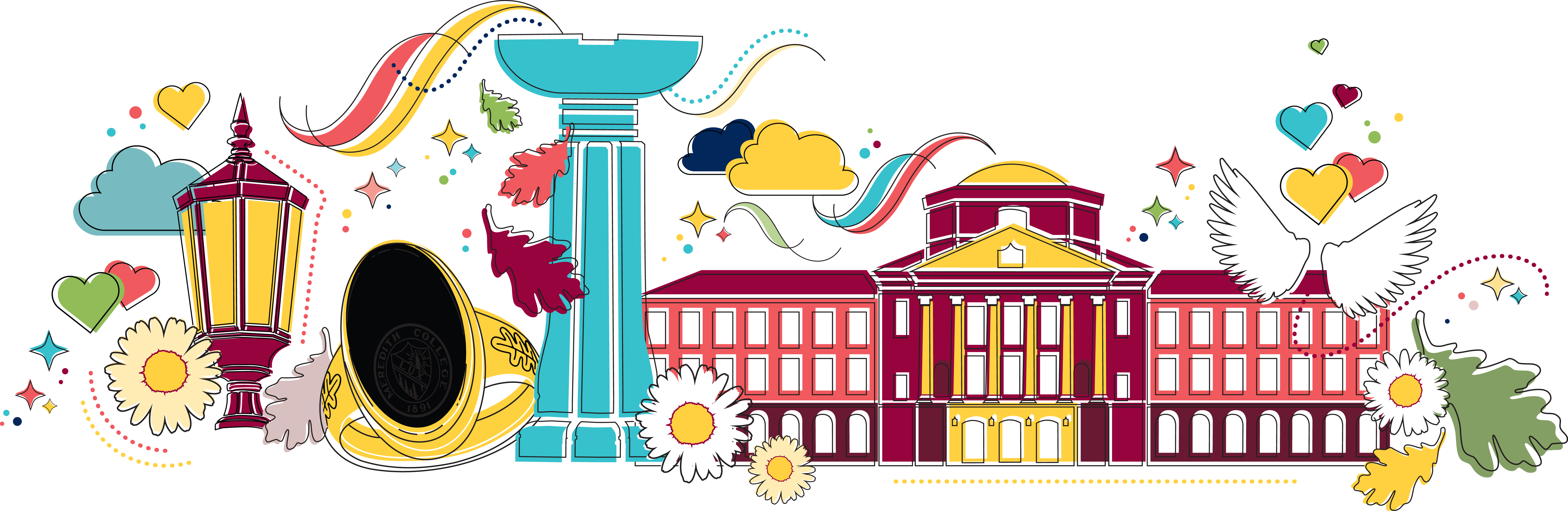 Drawing of Meredith College Campus